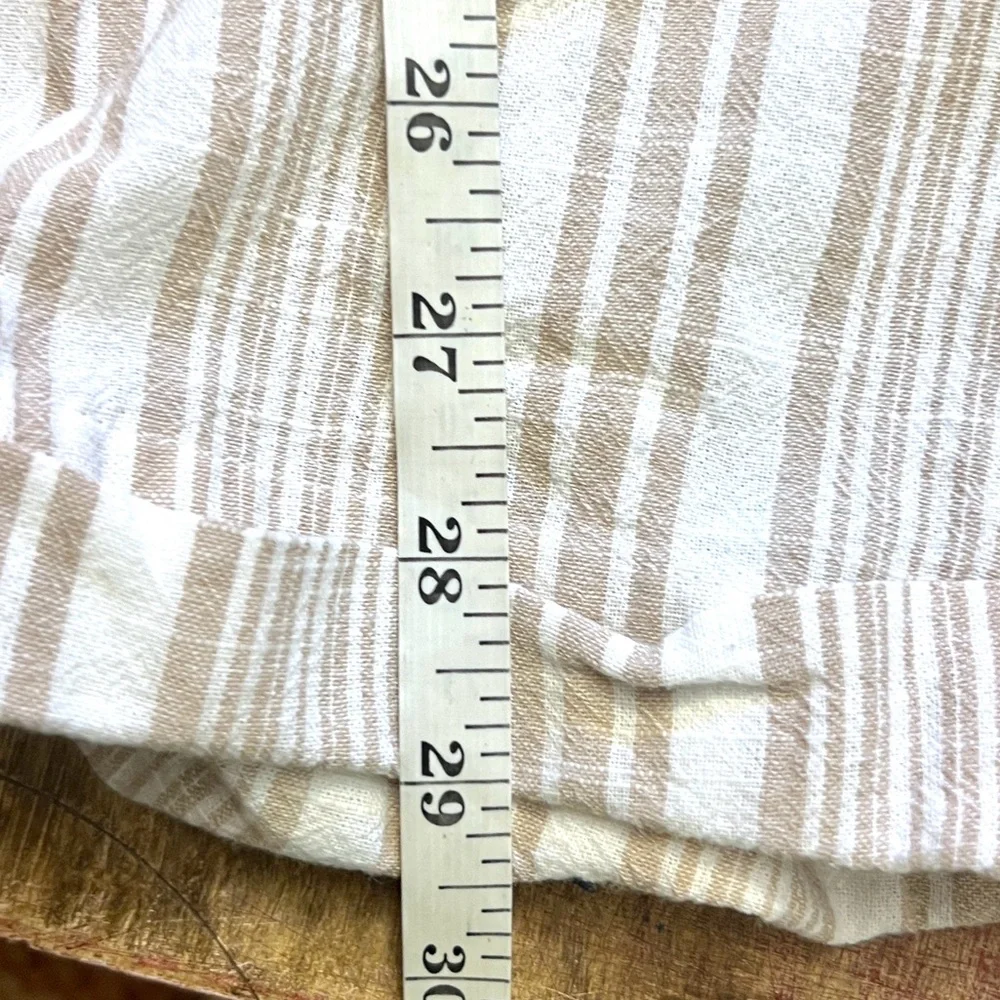 Deja Bleu,Linen Blend Striped Drawstring Pants Coastal Resort Beach Chic Size M - Picture 7 of 8